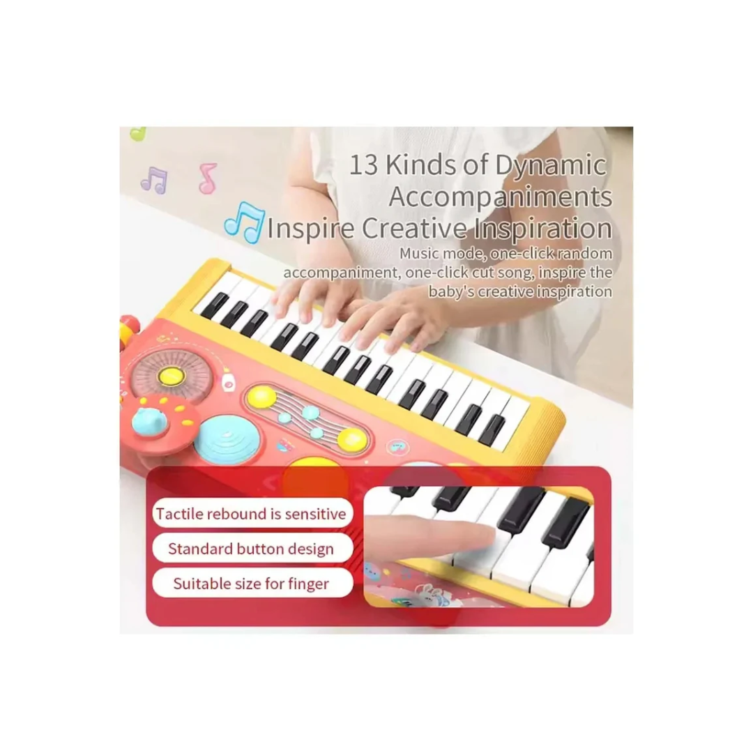 Early Learning Piano Keyboard Toy Infant Toys – Electronic Music Set with Microphone, Lights & Educational Modes