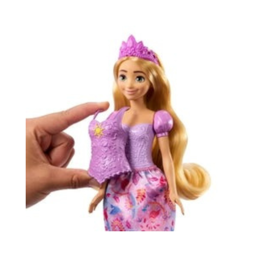 Mattel  Disney Princess 2-In-1 Stories Rapunzel Fashion Doll With 2 Snap-On Bodices, 2 Skirts & 9 Accessories