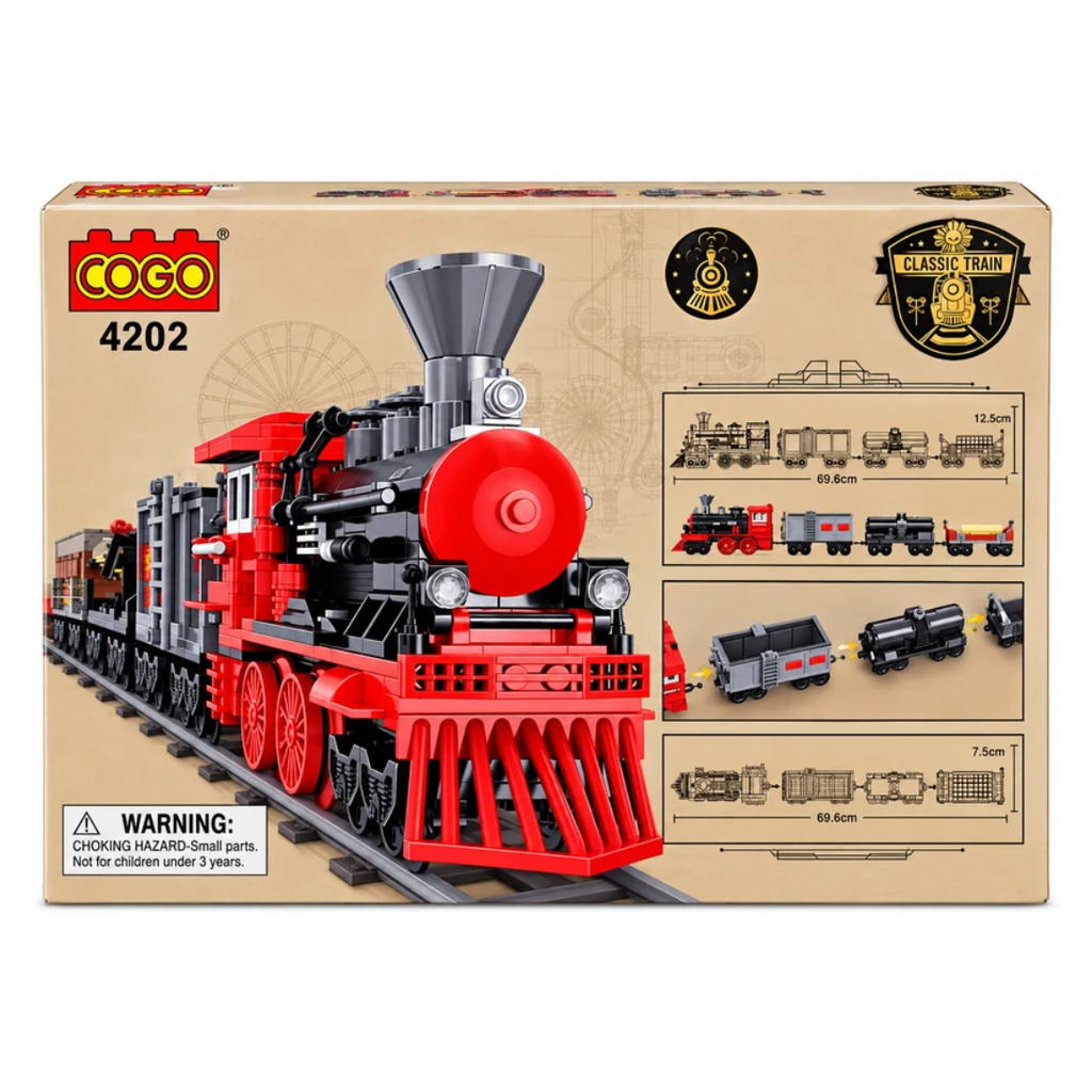 COGO 4202 Classic Steam Train Building Blocks Set – 623 Pieces