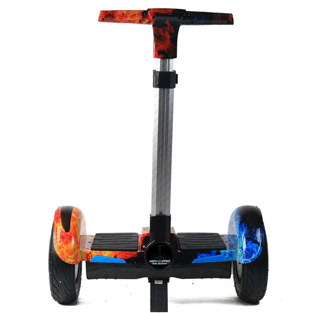 Hoverpro Bluetooth Self-Balancing Scooter with Handle Bar – Fire & Ice Graphic Design S11+ Miniseg Coolfire with Handle Hoverboard