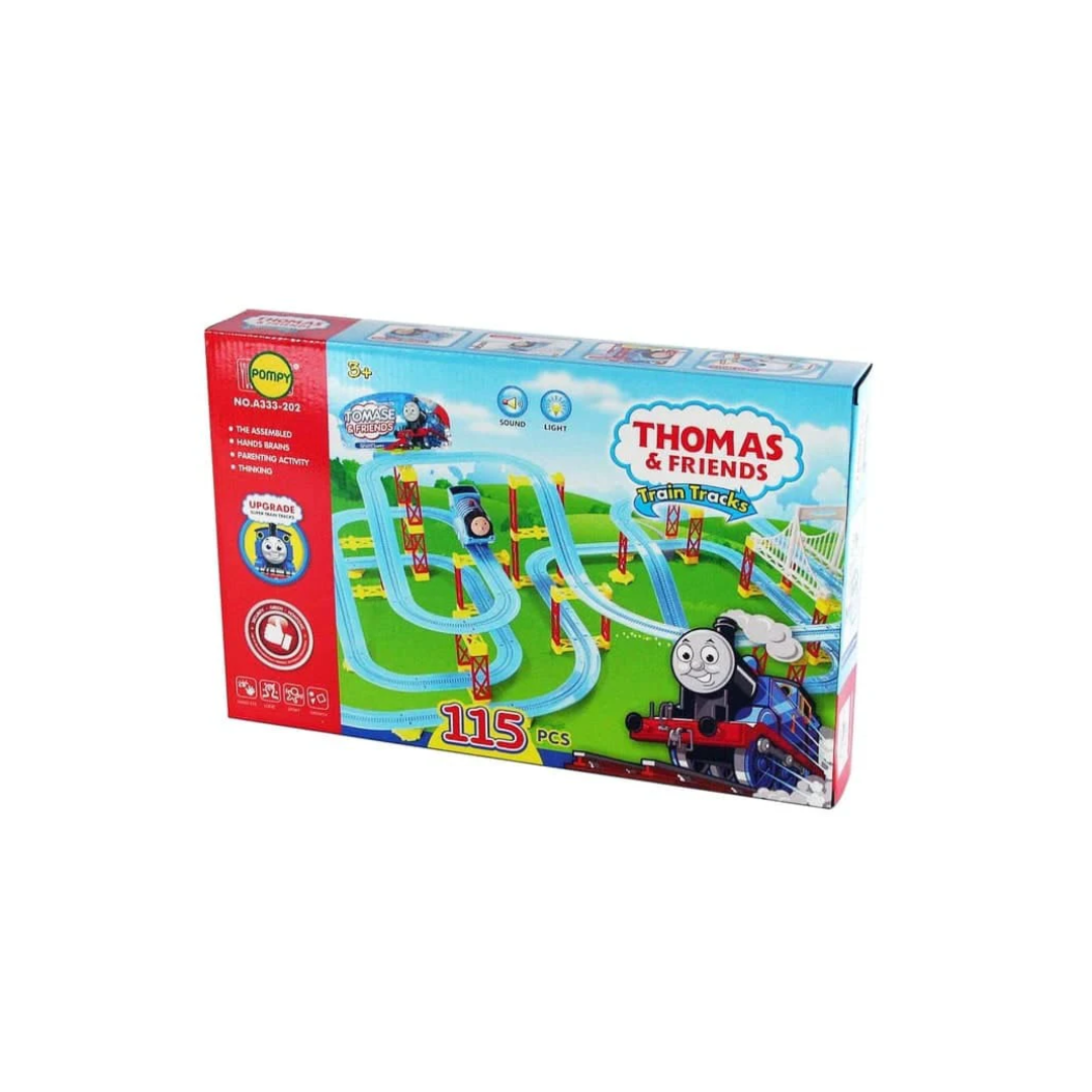 Thomas Friends Electric Powered Train Track Set DIY Multi-Level Track Builder Set (115 Pcs)