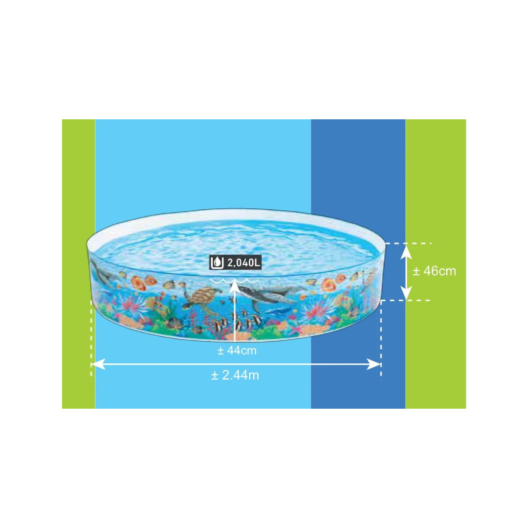 Intex 58472 Coral Reef Snapset Pool 8 Feet – Hard Side Kids Outdoor Garden Swimming Pool