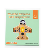 Wooden Montessori Airplane LED Busy Board Activity Toy