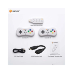 Sameo Micro Genius 2.0 White 8-Bit HDMI Gaming Console 800 Built-in Classic Games Dual Wireless Controllers