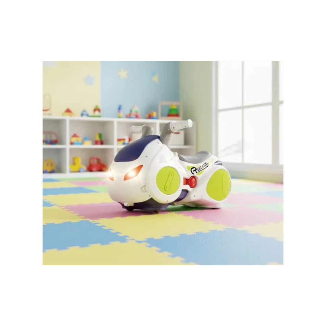 Hola Drifting Motorcycle Ride-On Toy for Kids 2 Drifting Modes Interactive Dashboard Dynamic Spray Effect Balance & Coordination