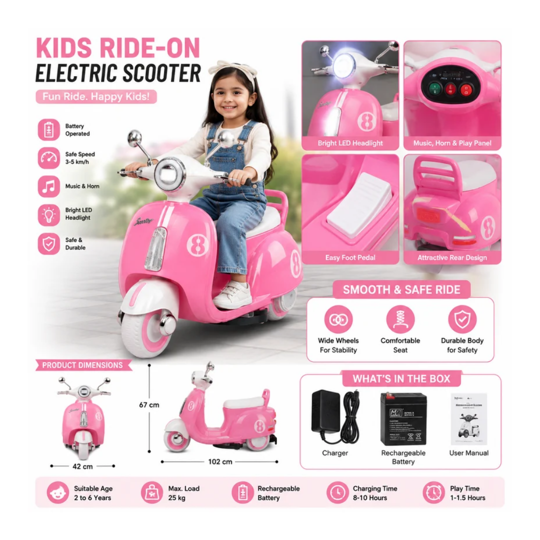 Rainbow Toys Kids Ride-On Scooter Pink Scooter