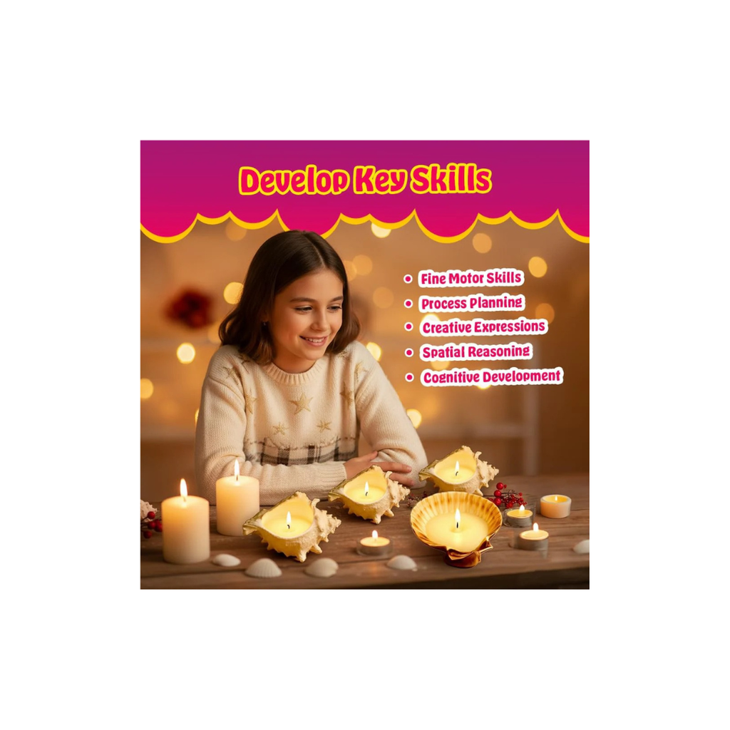 Kreeda Natural Sea Shells Candle Making Kit for Kids