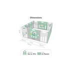 R For Rabbit Joyland Playard For Kids 14-Panel Playard Sturdy and Stable Structure Green White