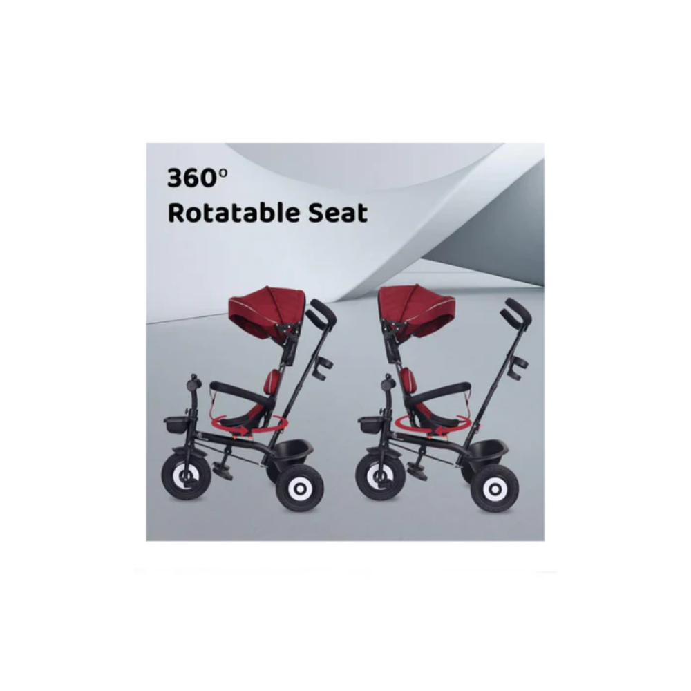 R for Rabbit Tiny Toes T40 Plus Tricycle - Rubber Wheels, 360 Rotatable Seat, Adjustable Marron Black