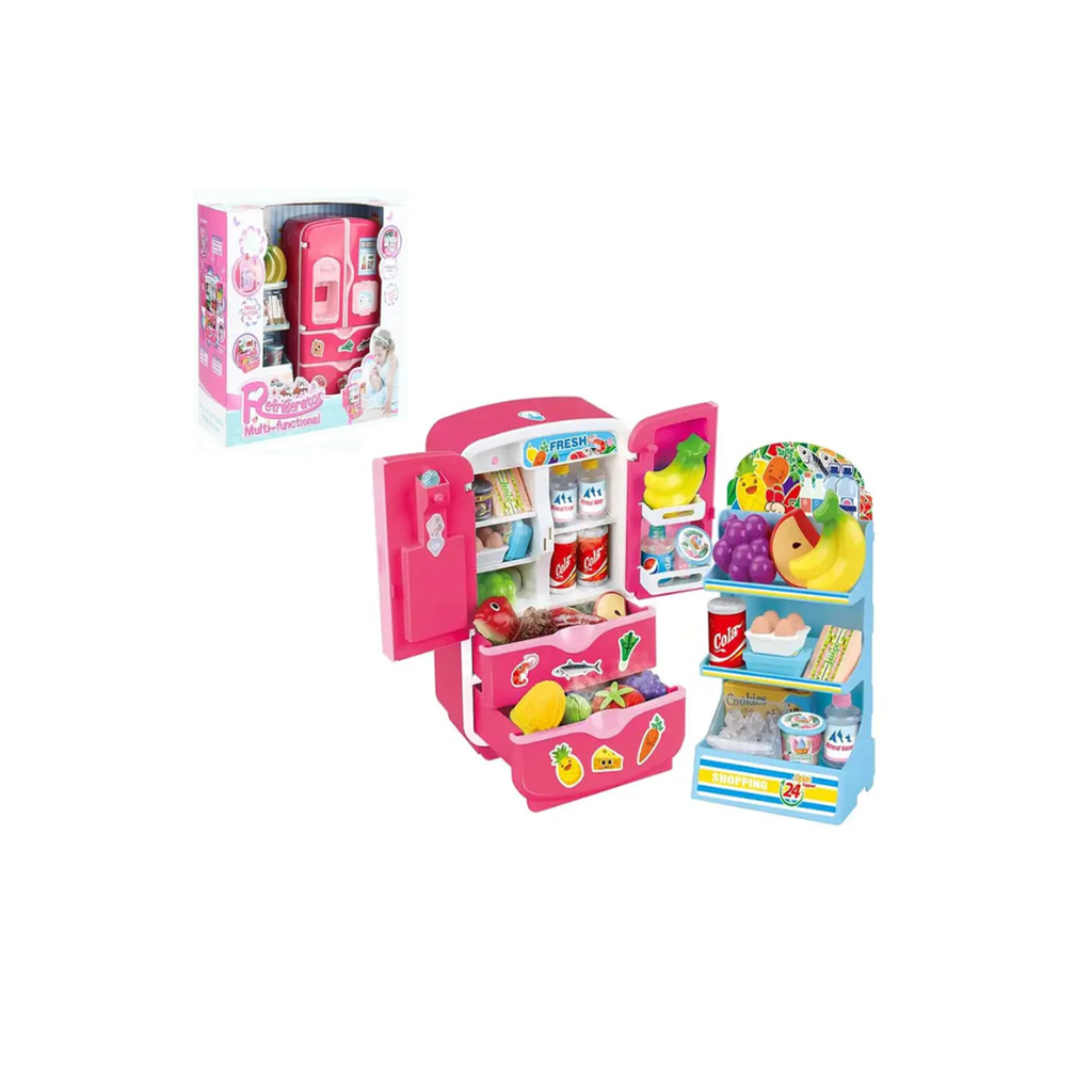 Rainbow Toys Shopping Pretend Play Kitchen Refrigerator Fridge Toys Double Door