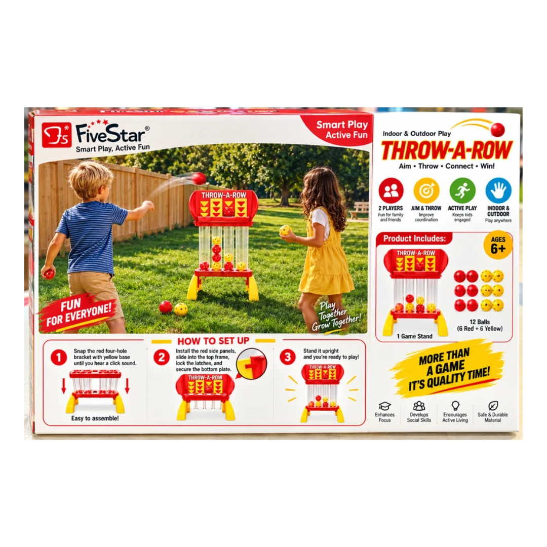 Five Star Learning Fun Giant Throw-A-Row Ball Toss Game for Kids