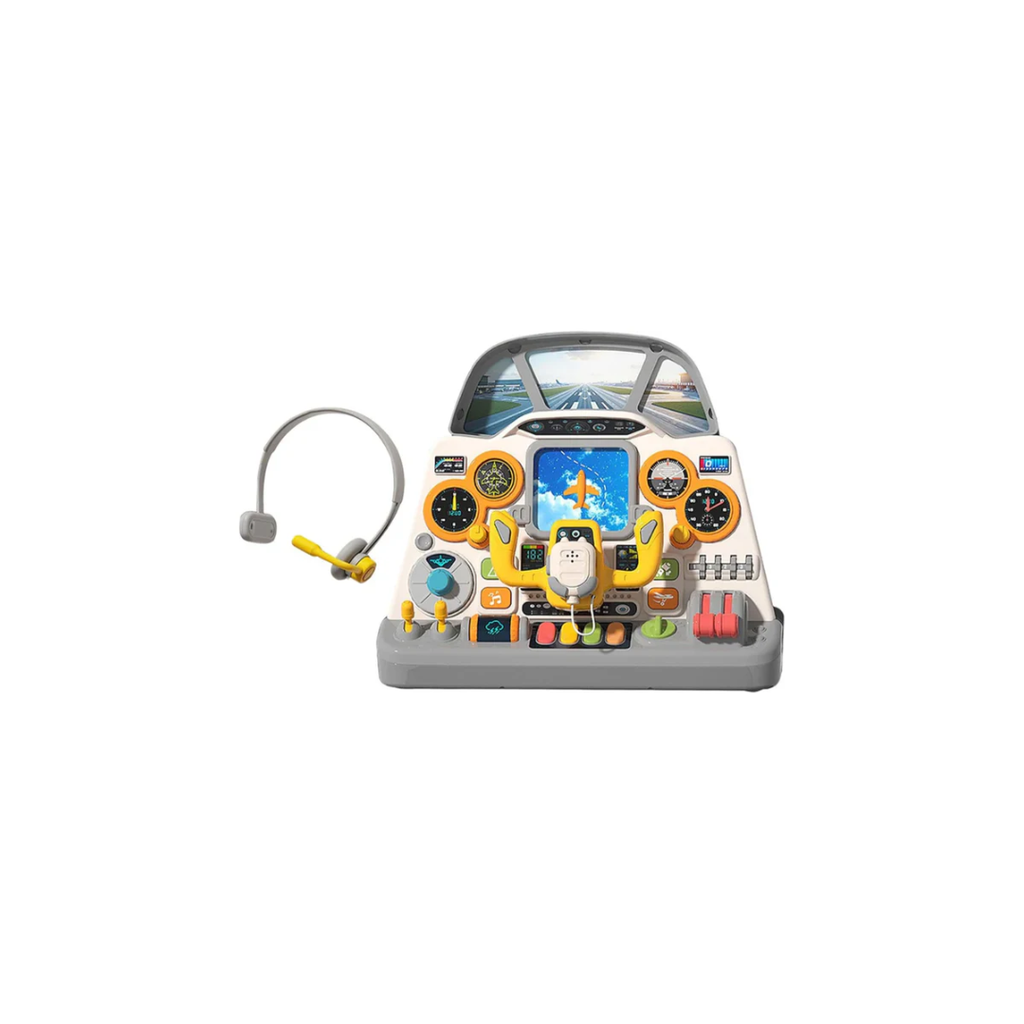 Rainbow Toys Simulation Aircraft Cockpit Busy Board Montessori Pretend Play Toy