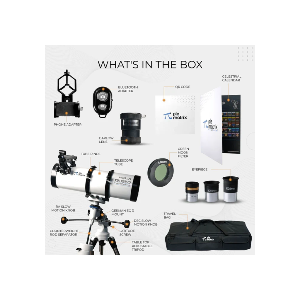Pie Metrix Helix Reflector Telescope with Motor Drive