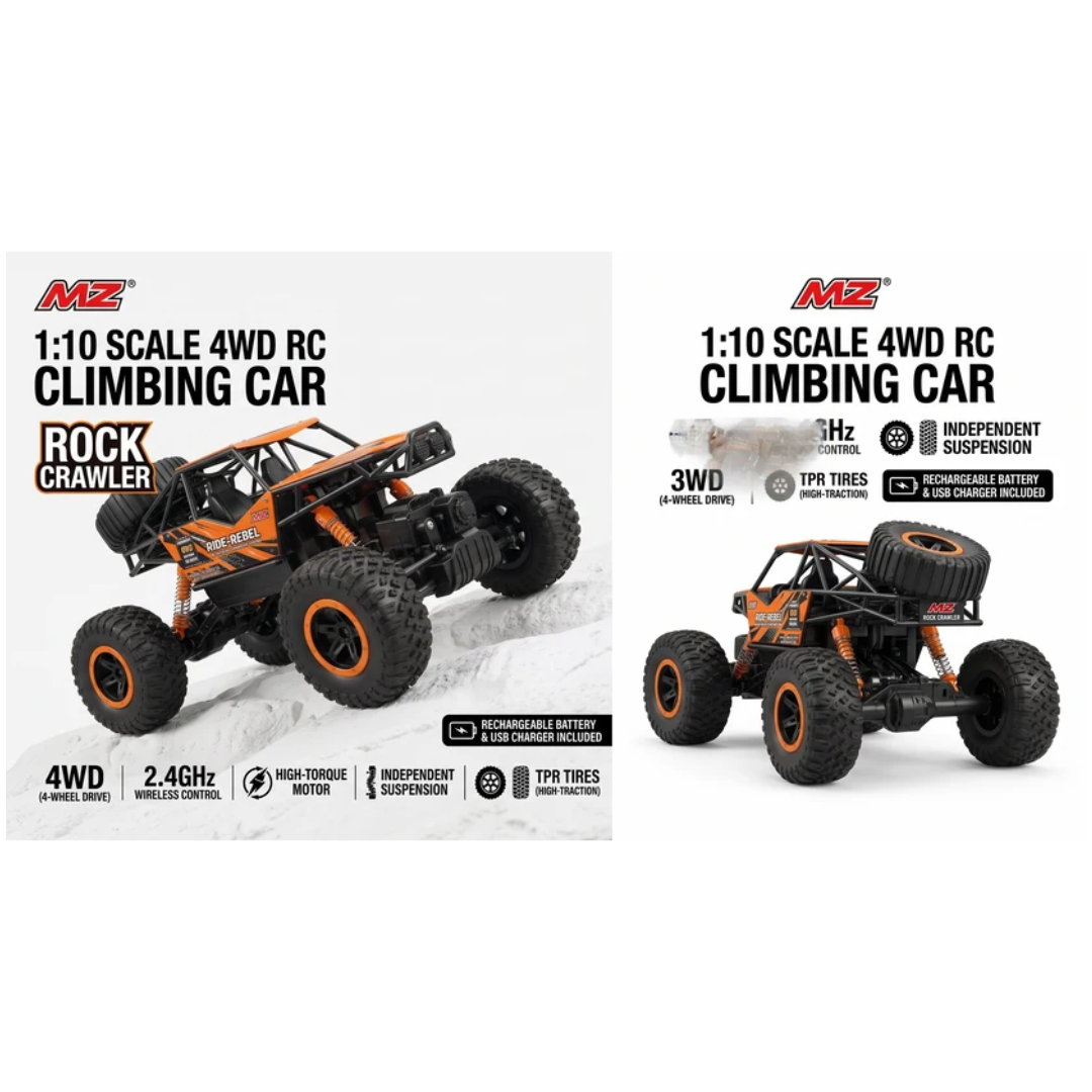 MZ 1:10 Scale 4WD Remote Control Rock Crawler – High-Speed Off-Road RC Climbing Car