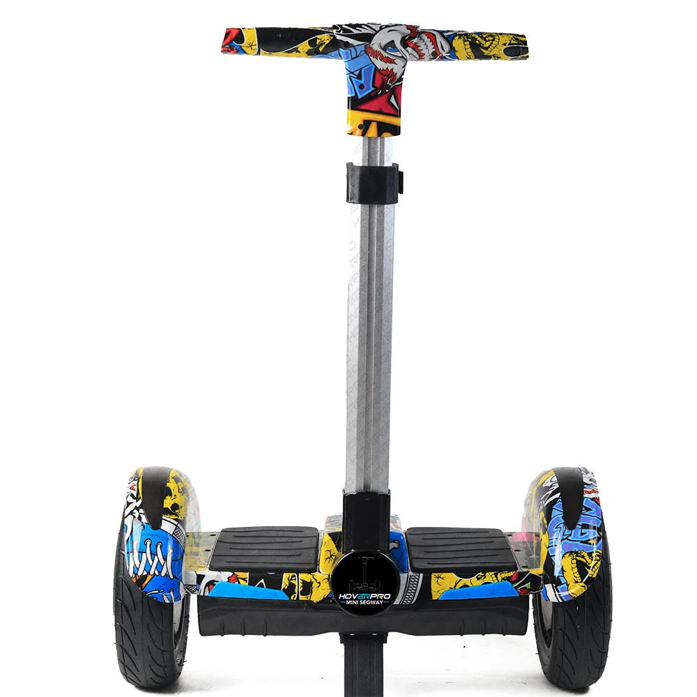 Hoverpro Bluetooth Self-Balancing Scooter with Handle Bar – Multicolour Street Art Design S11+ Miniseg Skullcandy with Handle Hoverboard