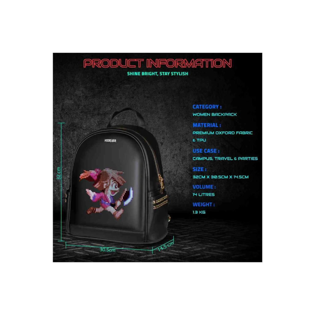 Hookaba Hookaba Dazz Roll Black LED 14 Ltr Sling Backpack