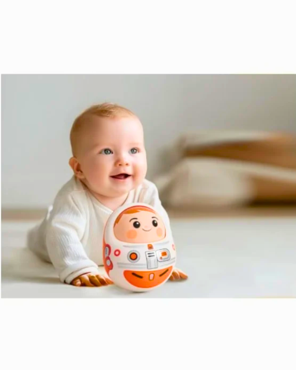 Hola Tumbler Doll Musical Roly-Poly Toy for Babies Self-Righting Sensory Toy with Lights & Music