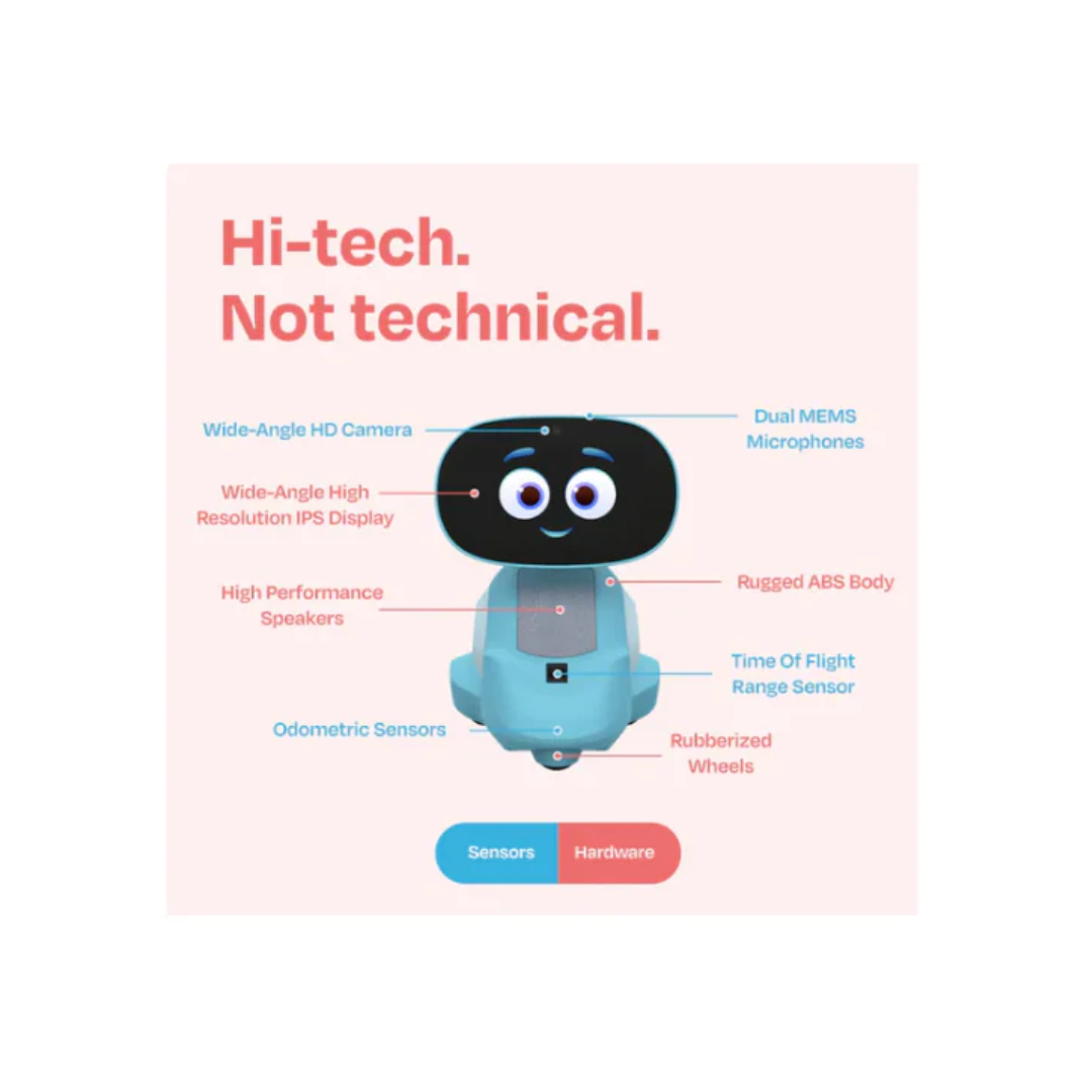 Miko 3: AI-Powered Smart Robot for Kids STEM Learning & Educational Robot Interactive Robot Blue