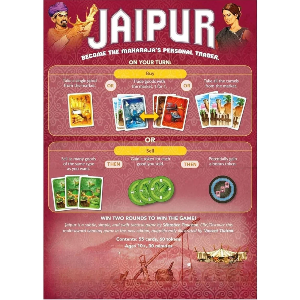 Jaipur Board Game - Tactical 2-Player Trading & Economy Card Game