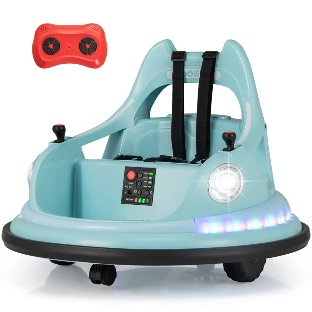 Emorted Bumper Car, 12V Electric Ride on Bumping Dash Car Blue