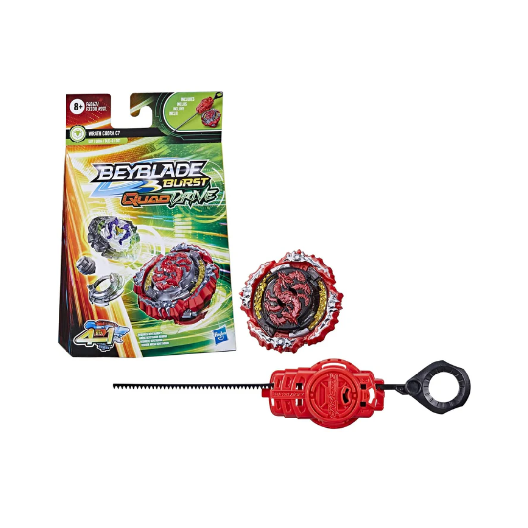 Hasbro Beyblade Burst Quaddrive Wrath Cobra C7 Spinning Top Starter Pack