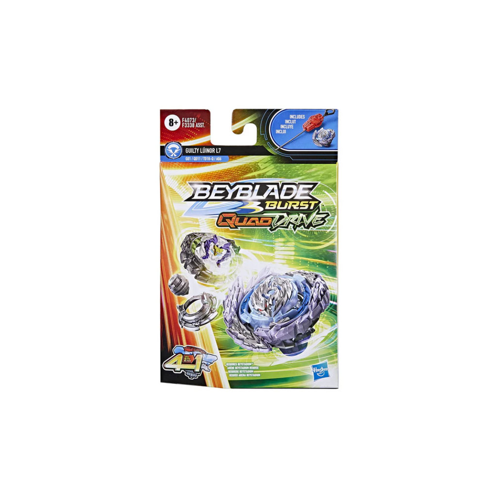 Hasbro  Beyblade Burst QuadDrive Guilty Lúinor L7 Spinning Top Starter Pack With Launcher