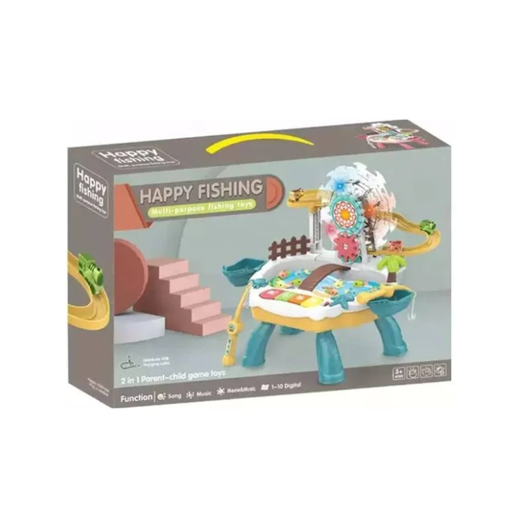Lumo Musical Fishing Game Toy with Slideway, Rotating Ferris Wheel, Lights & Music