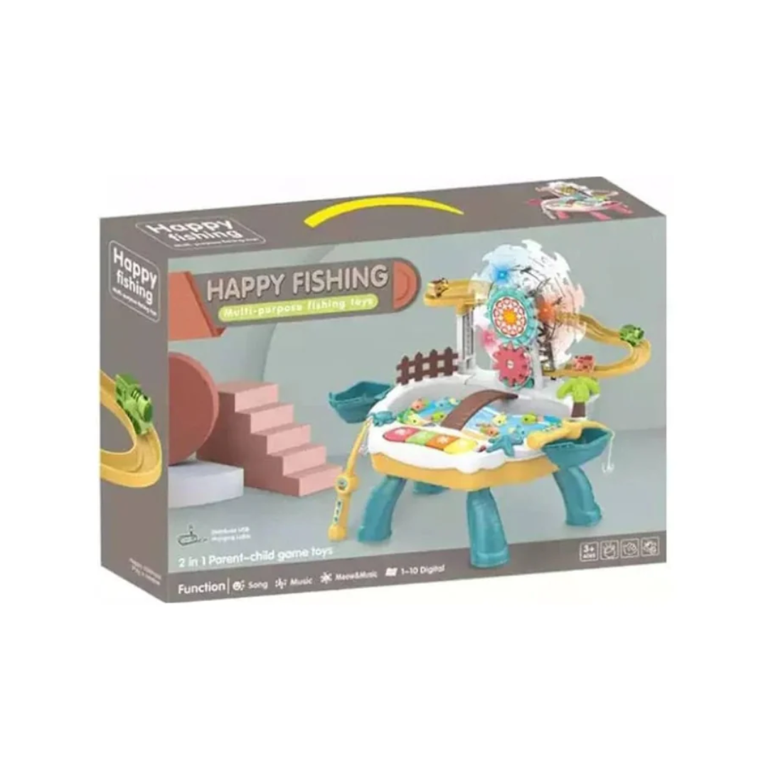 Lumo Musical Fishing Game Toy with Slideway, Rotating Ferris Wheel, Lights & Music