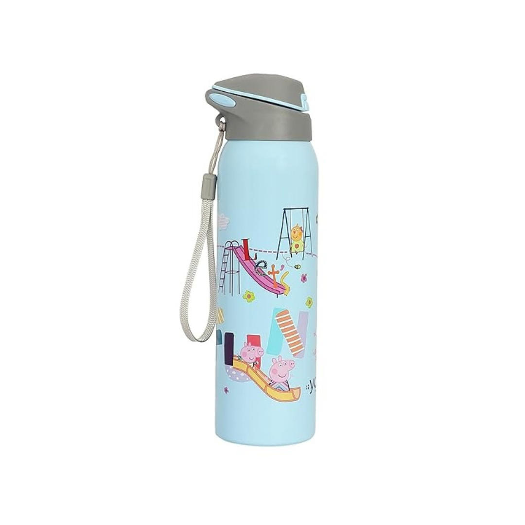 Youp Stainless Steel Googlie Peppa Pig Theme Kids Insulated Double Wall Sipper Bottle For Kids Assorted Color