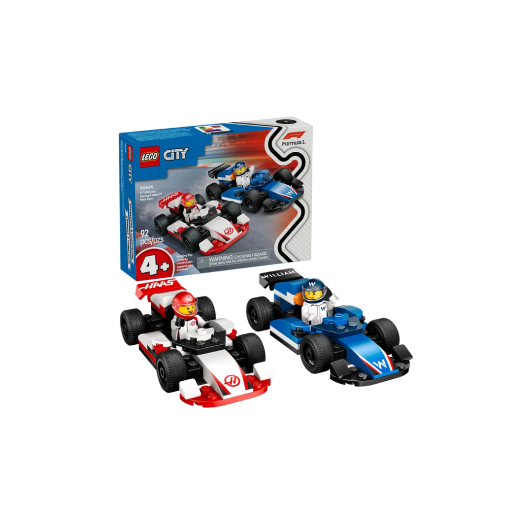 Lego 60464 City F1 Williams Racing & Haas F1 Race Cars (92 Pieces)