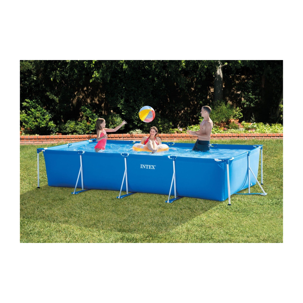 Intex 28273 4.5m x 2.2m x 84cm Rectangular Frame Outdoor Easy Assemble Backyard Above Ground Swimming Pool Regular