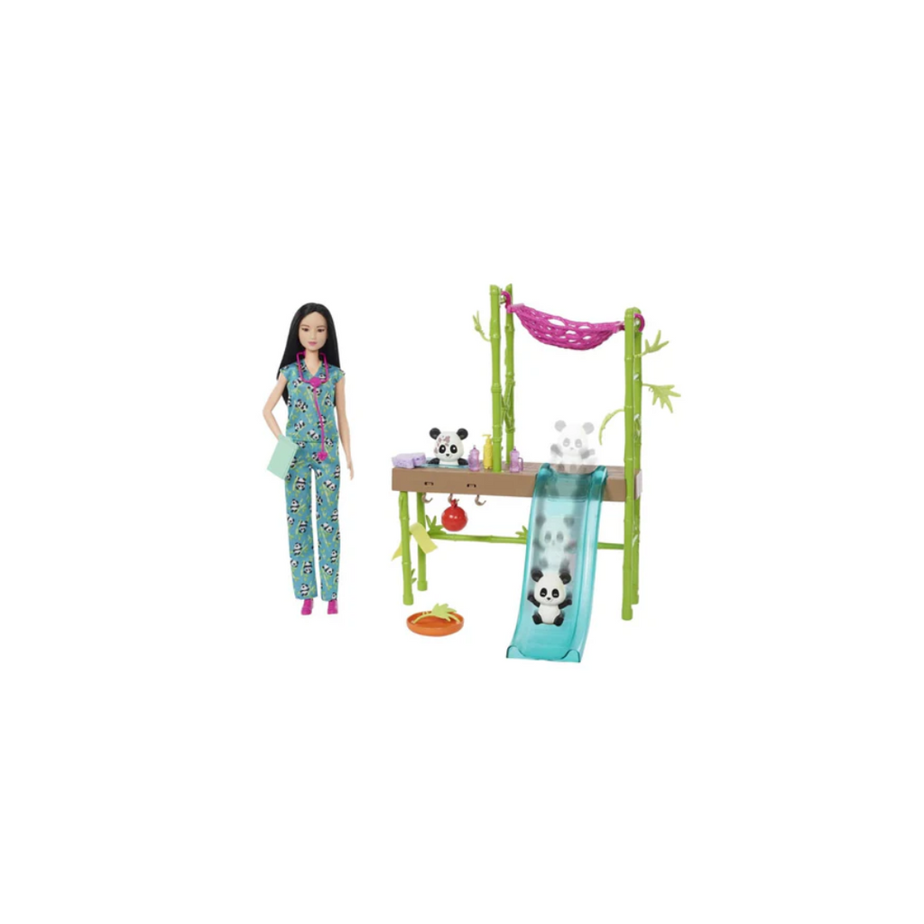 Mattel Barbie Panda Care and Rescue Playset with Color-Change and 20+ pc