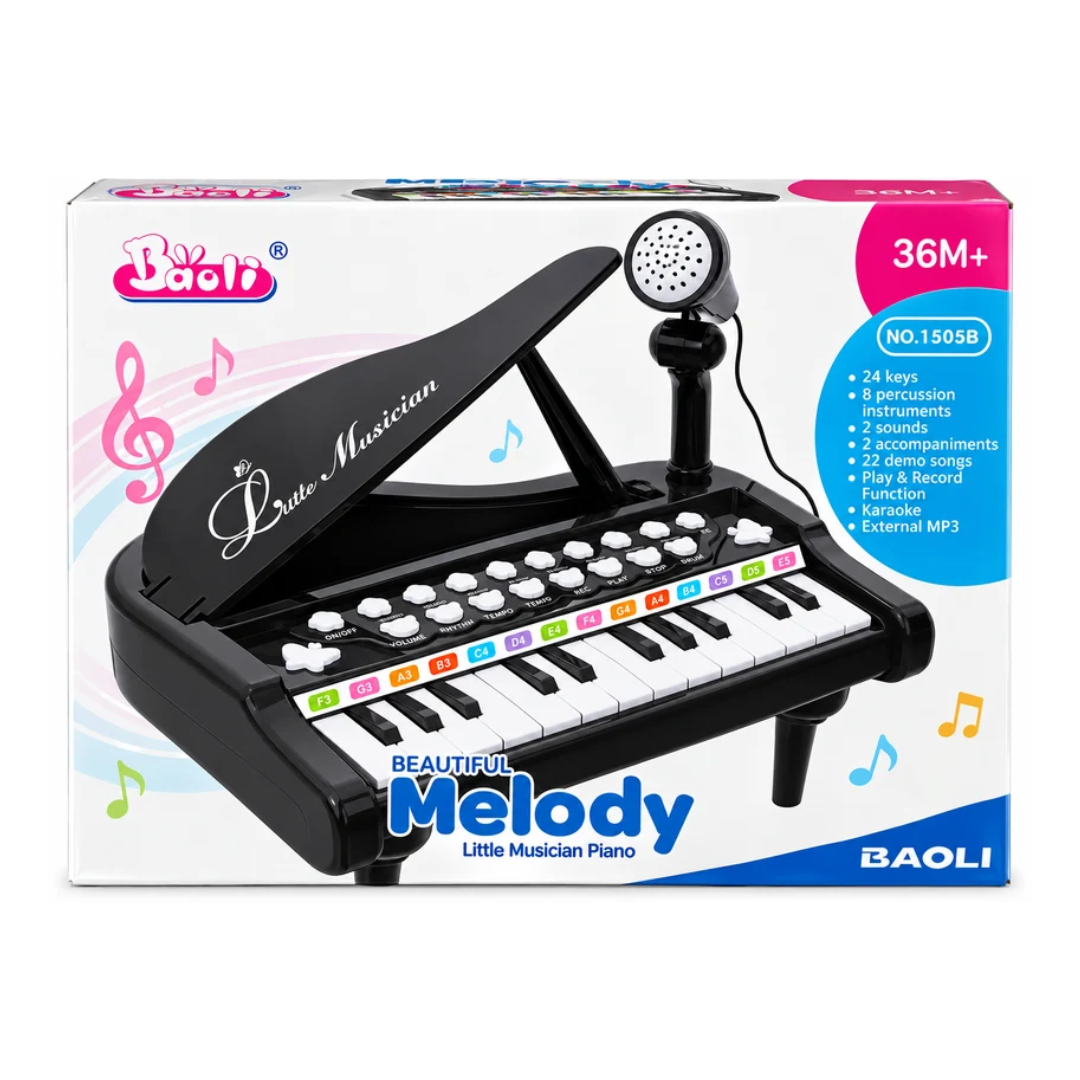Baoli Beautiful Melody Little Musician 24-Key Piano with Microphone