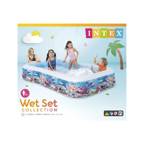 Intex 58485 Swim Center Inflatable Family Pool 10 Feet – Large Kids Outdoor Garden Swimming Pool