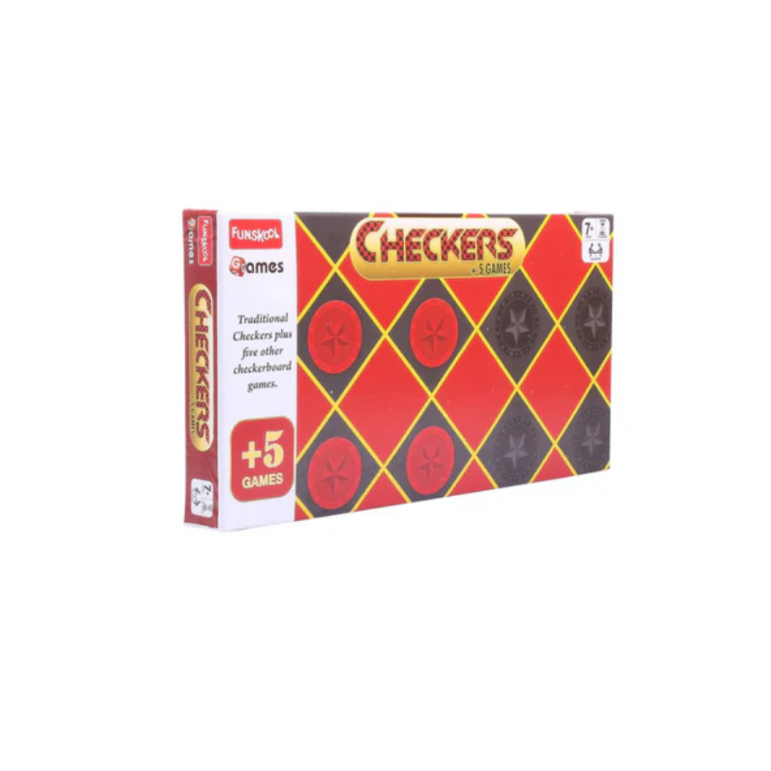 Funskool Games Checkers Plus 5, 5 in 1 checkers board games