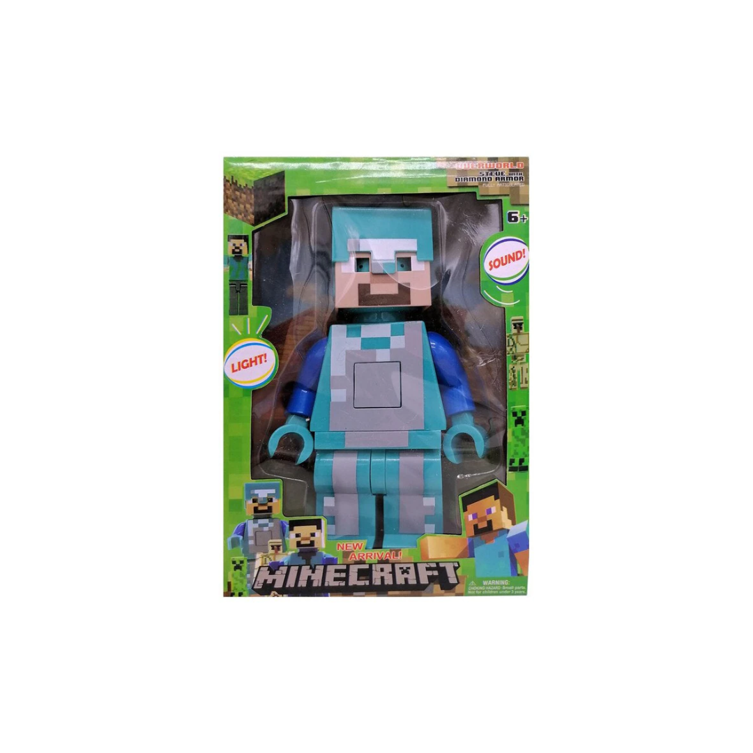 Mine craft Steve diamond armour light and sound figure