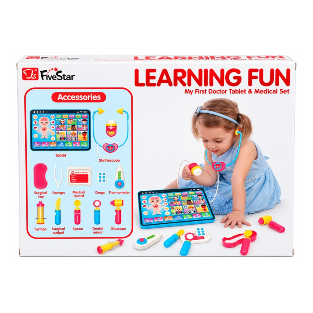 FiveStar My First Doctor Tablet & Medical Set – Interactive Pretend Play Kit