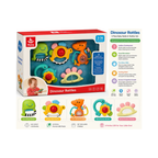 Hola Dinosaur Rattles 5 Piece Baby Rattle & Teether Gift Set