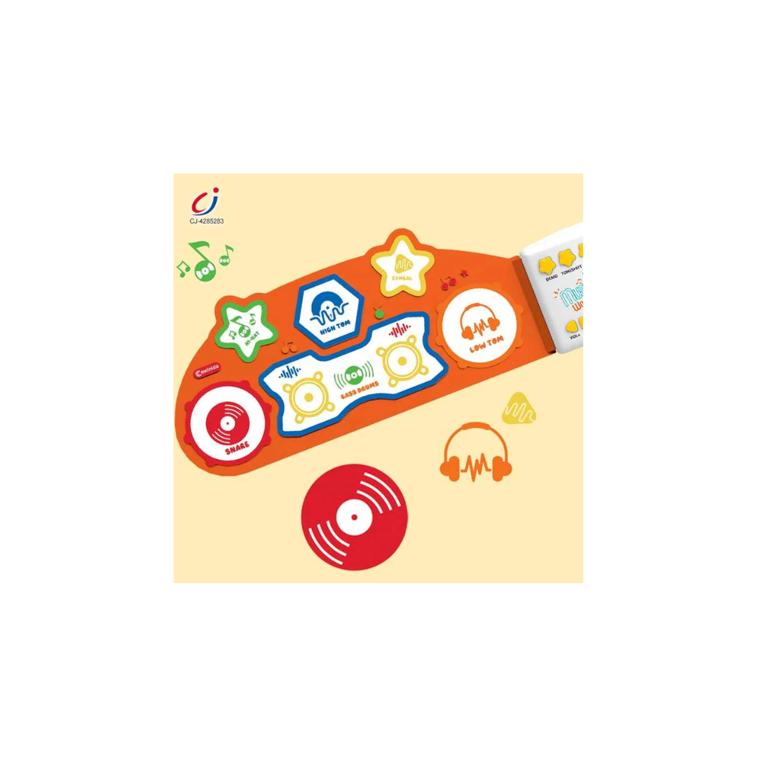 Rainbow Toys Education Silicone Portable Multi Functional Electronic Kids Piano Drum