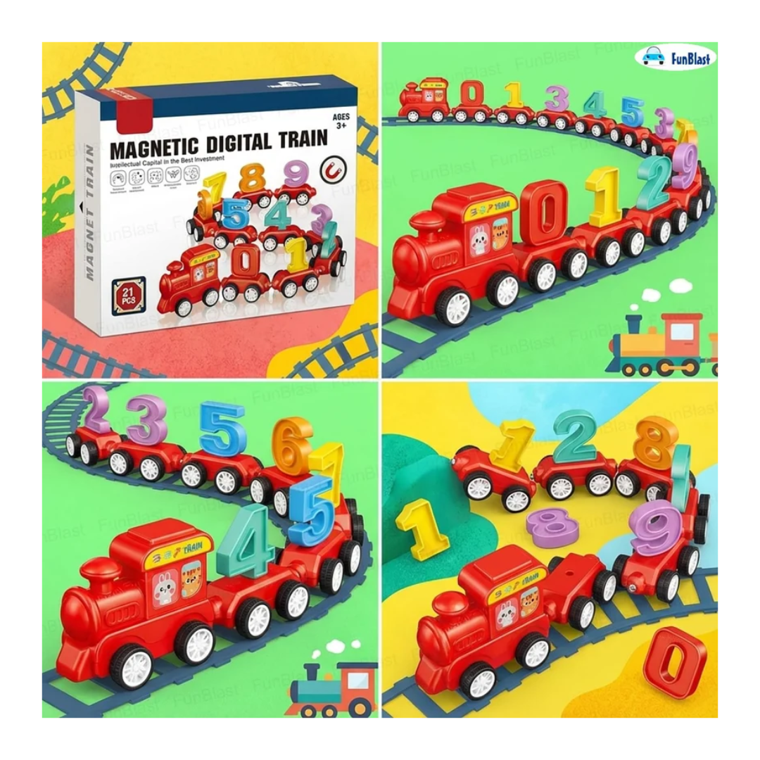 Magnetic Digital Number Train Toy – 21 Pcs Educational Learning Set for Kids 3+