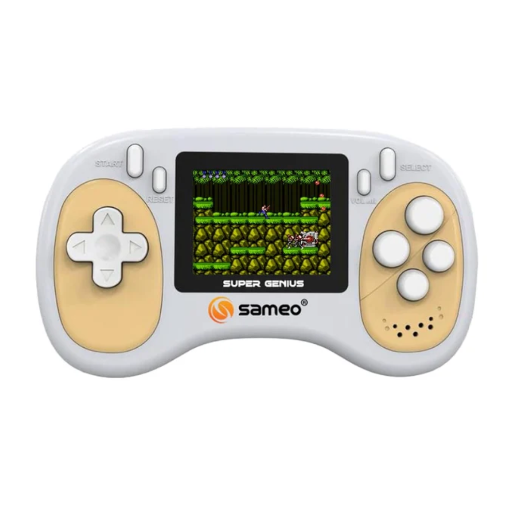 Sameo Super Genius Handheld Gaming Console with 500 Classic 8-Bit Games, 2.4" LCD Screen & 600mAh Battery Yellow