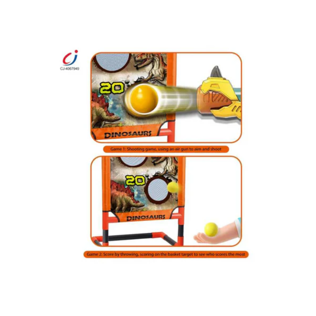 Rainbow Toys Dinosaur Shooting Target Gun Set Foam Ball air Gun