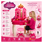 Glamor Mirror Kids Vanity Dressing Table Set with Mirror, Stool & Beauty Accessories