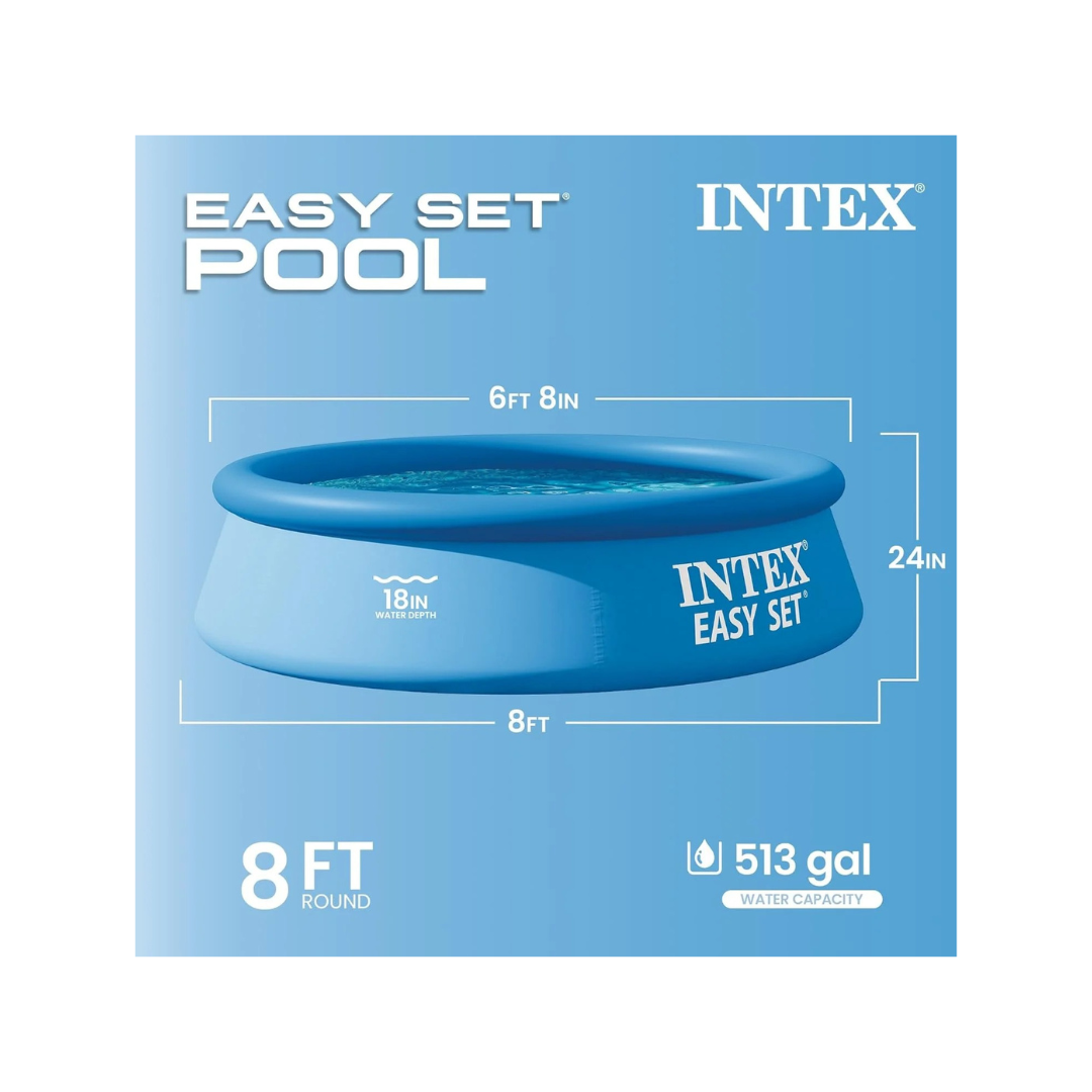 Intex 28106-8Ft X 24 Inch (H) Easy Set Inflatable Puncture Resistant Circular