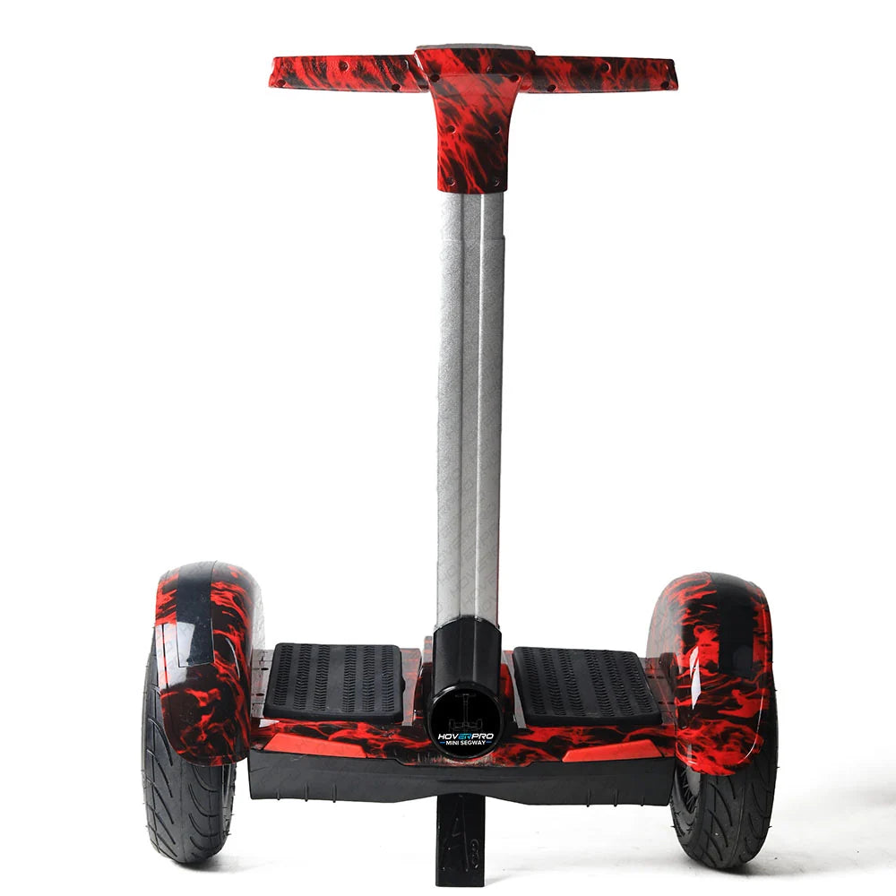 Hoverpro Bluetooth Self-Balancing Scooter with Handle Bar – Red & Black Graphic Design S11+ Miniseg Redfire with Handle Hoverboard