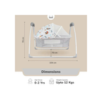 R for Rabbit Lullabies Plus Baby Cradle Auto Swing With Remote Control Grey