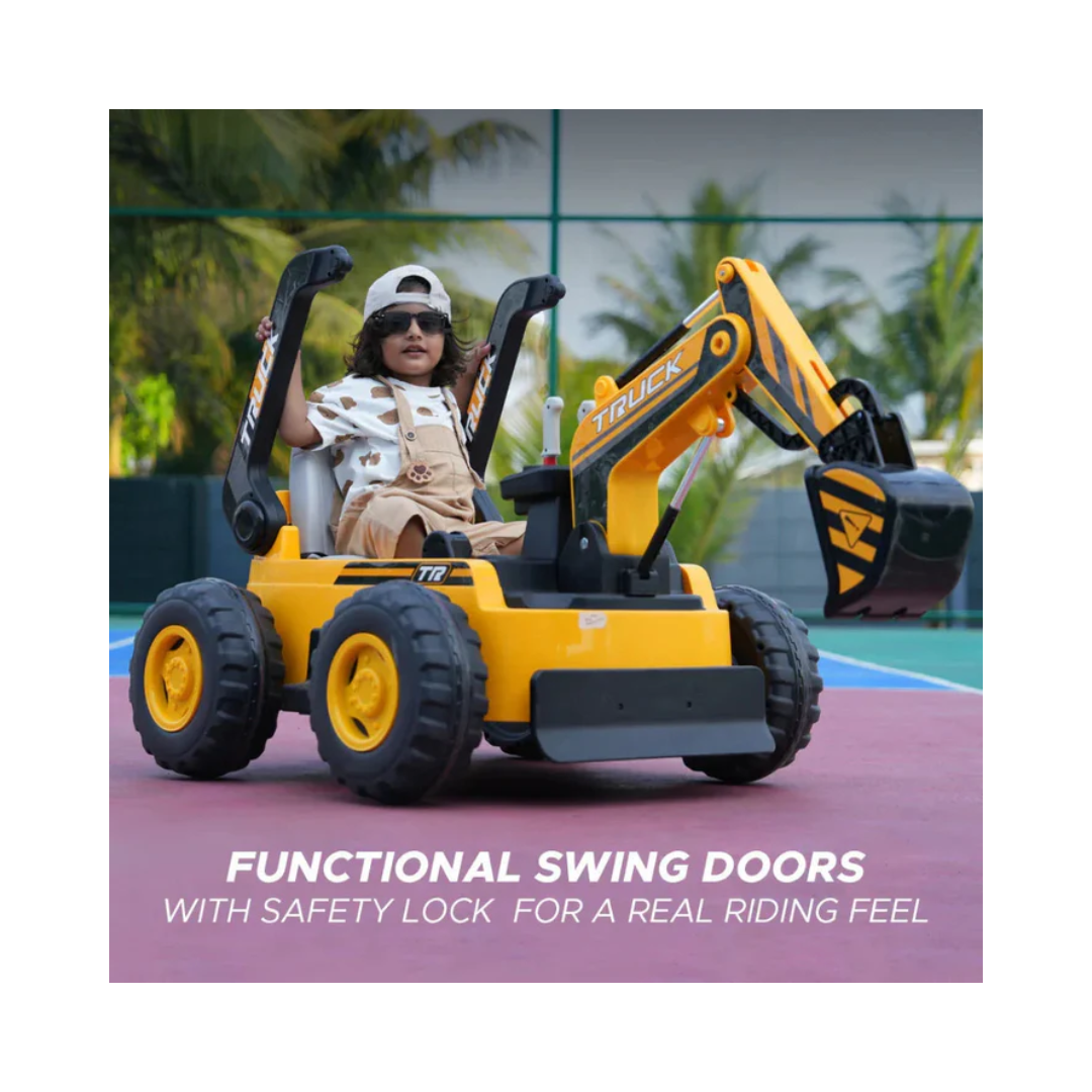 Emotorad Formula Fun Mini Excavator Toy Ride-On Car (Yellow-Black), 3-7Years