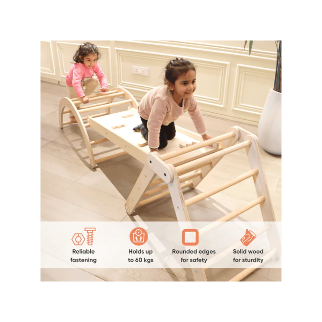 Curious Cub Wooden Transformable Pikler Triangle