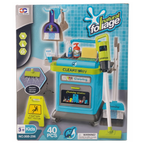 Kids 40 PCS Cleaning Trolley Play Set with Electric Vacuum Cleaner & Accessories – 3 Years+