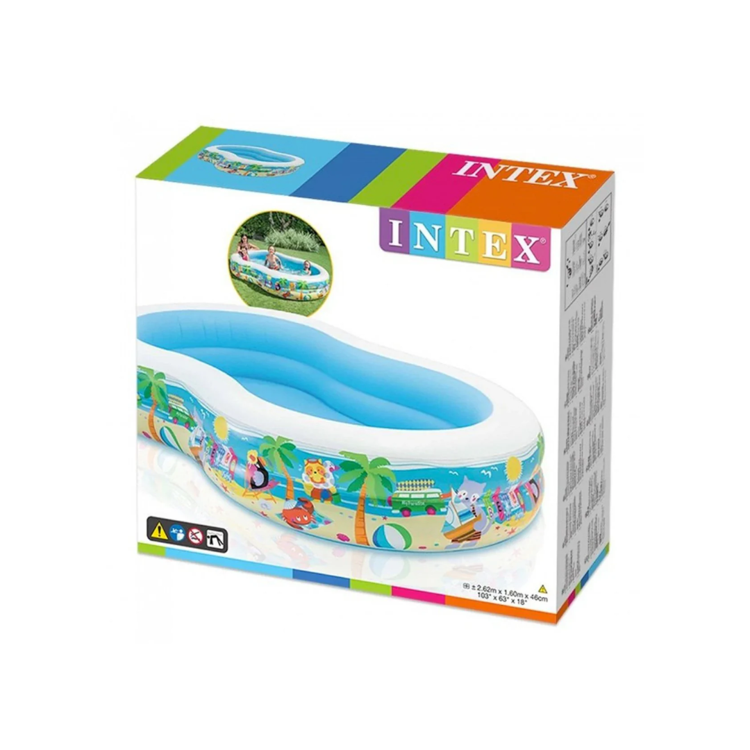 Intex 56490 Swim Center Seashore Pool 8 Foot Children Swimming Pool (103' x 63' x 18')